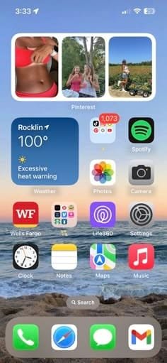 iPhone home screen with default wallpaper and normal color settings used as baseline for comparison